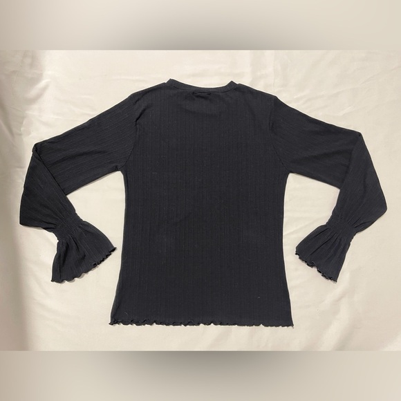 OAK + FORT Ribbed Jersey Top with Ruffled Sleeves - Picture 4 of 8